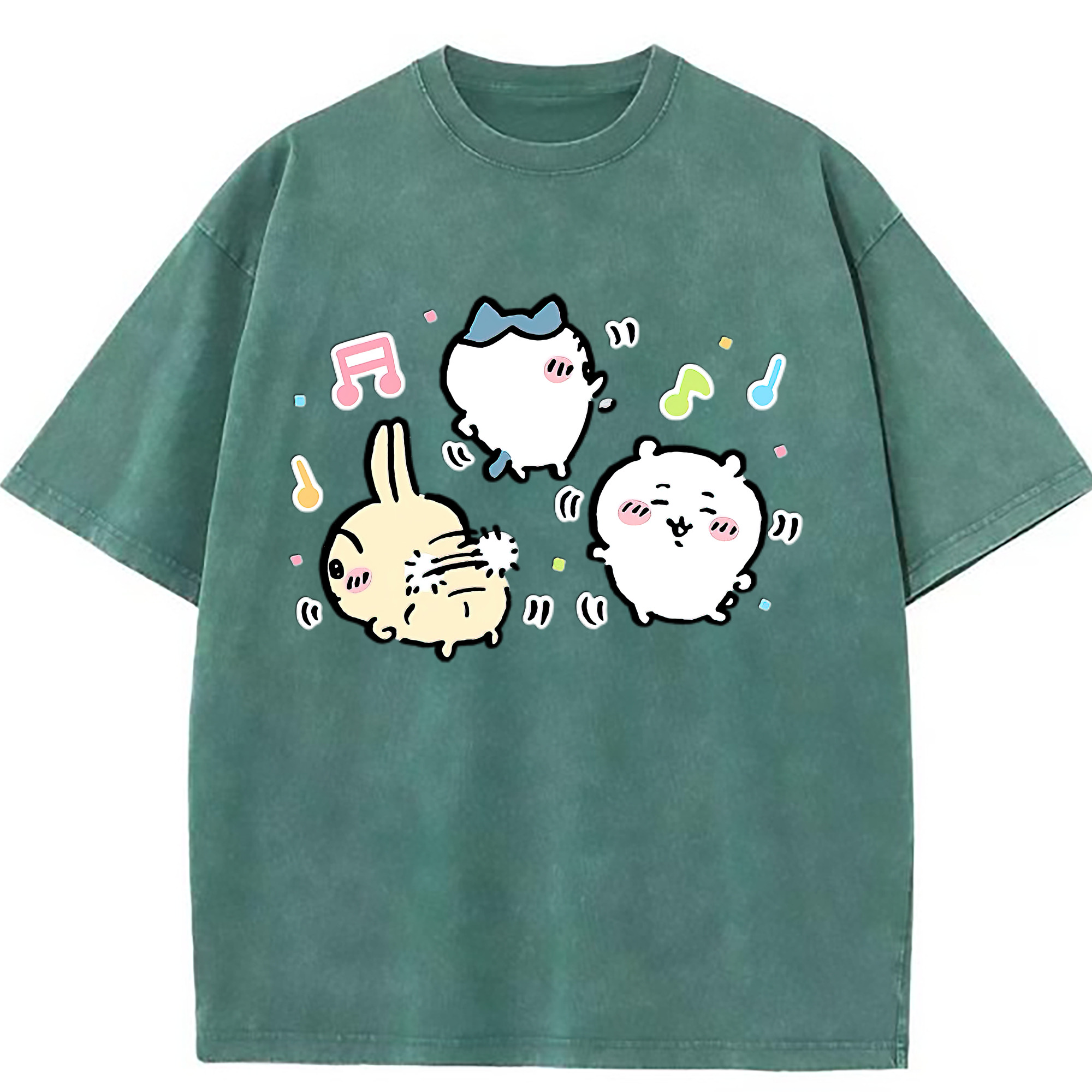 （画像用） ちいかわ うさぎ Chii-kawa usagi 綿100% ヴィンテージ風 半袖Tシャツ（フロントプリント）